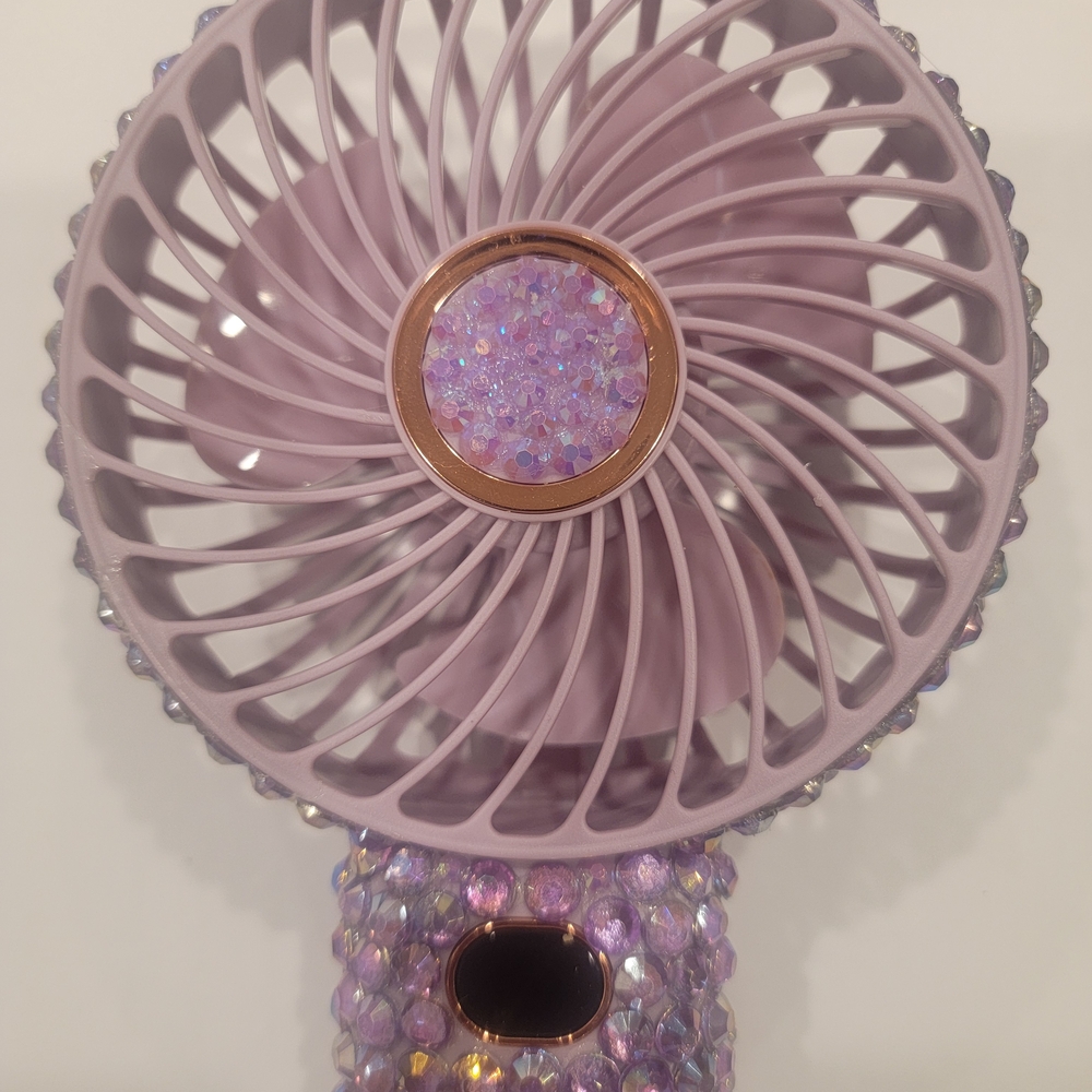 Lavender Crystal Handheld Fan - Picture 2 of 6